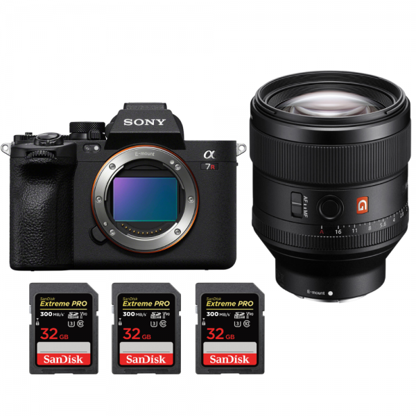 Sony A7R V + FE 85 mm f/1,4 GM + 3 SanDisk Extreme PRO UHS-II SDXC de 32 GB a 300 MB/s - Dispositivo fotográfico híbrido-1