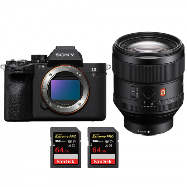 Sony A7R V + FE 85 mm f/1,4 GM + 2 SanDisk 64 GB Extreme PRO UHS-II SDXC 300 MB/s - Dispositivo fotográfico híbrido-1