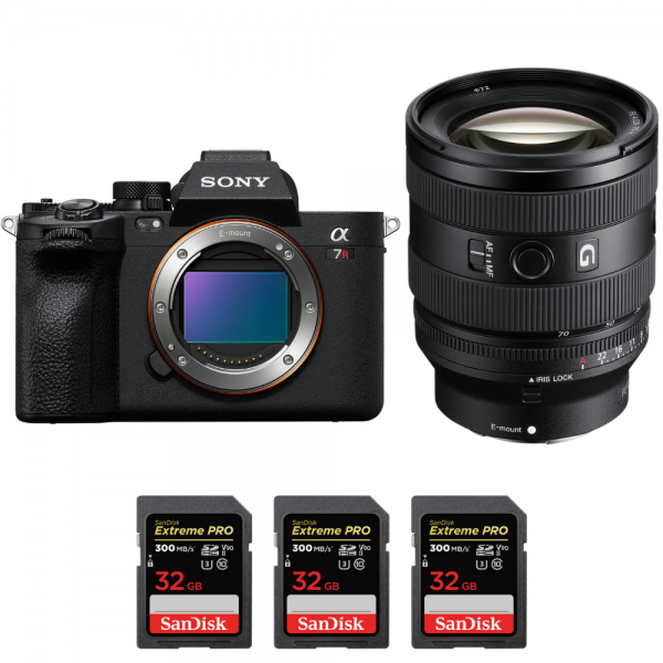 Sony A7R V + FE 20-70 mm f/4 G + 3 SanDisk 32 GB Extreme PRO UHS-II SDXC 300 MB/s - Dispositivo fotográfico híbrido-1