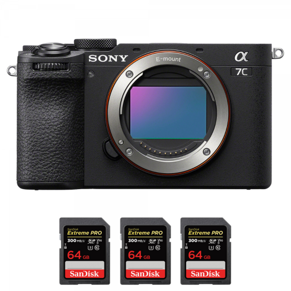 Sony A7C II Negro + 3 SanDisk 64GB Extreme PRO UHS-II SDXC 300 MB/s|MCZ DIRECT