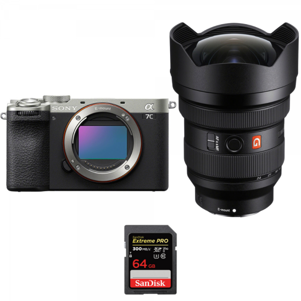 Sony A7C II Silver + FE 12-24mm f/2.8 GM + 1 SanDisk 64GB Extreme PRO UHS-II SDXC 300 MB/s - Appareil Photo Hybride|MCZ DIRECT