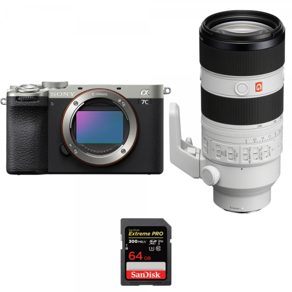 Sony A7C II Silver + FE 70-200mm f/2.8 GM OSS II + 1 SanDisk 64GB Extreme PRO UHS-II SDXC 300 MB/s - Appareil Photo Hybride|MCZ DIRECT