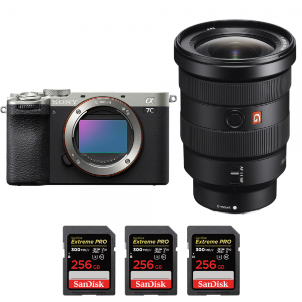 Sony A7C II Silver + FE 16-35mm f/2.8 GM + 3 SanDisk 256GB Extreme PRO UHS-II SDXC 300 MB/s-1