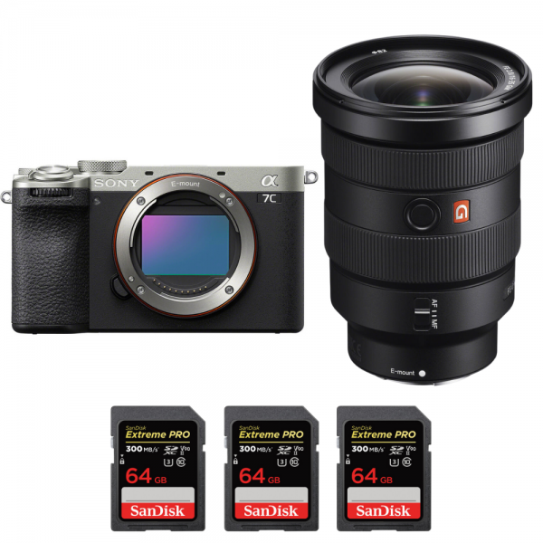 Sony A7C II Silver + FE 16-35mm f/2.8 GM + 3 SanDisk 64GB Extreme PRO UHS-II SDXC 300 MB/s-1