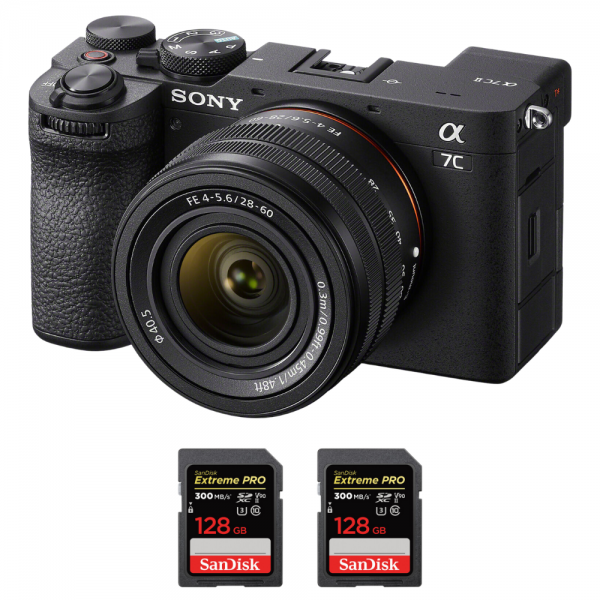 Sony A7C II Negro + FE 28-60mm f/4-5.6 + 2 SanDisk 128GB Extreme PRO UHS-II SDXC 300 MB/s|MCZ DIRECT