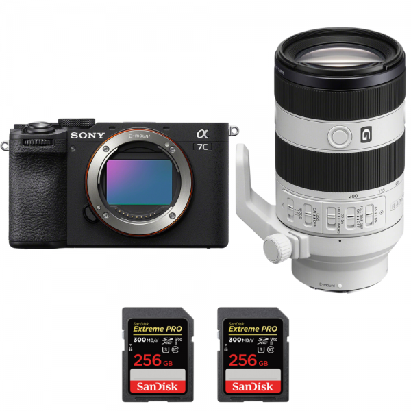 Sony A7C II Black + FE 70-200mm f/4 Macro G OSS II + 2 SanDisk 256GB Extreme PRO UHS-II SDXC 300 MB/s|MCZ DIRECT