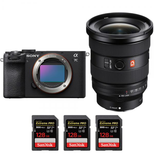 Sony A7C II Black + FE 16-35mm f/2.8 GM II + 3 SanDisk 128GB Extreme PRO UHS-II SDXC 300 MB/s|MCZ DIRECT