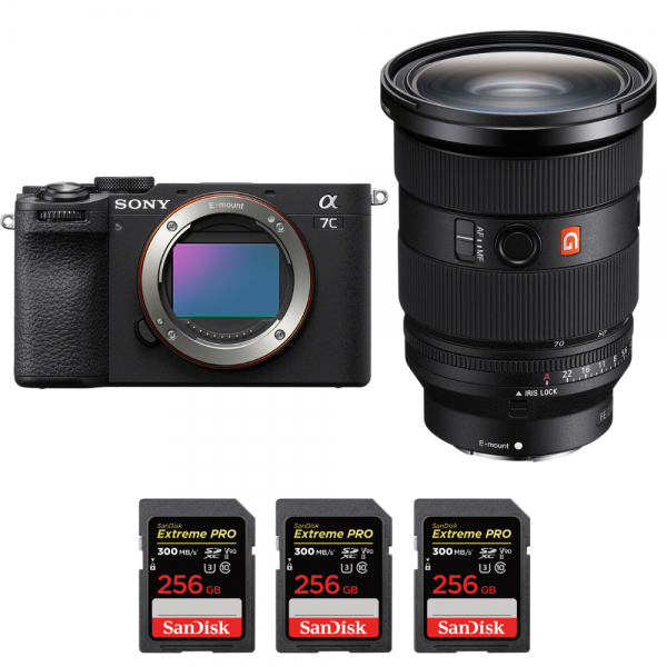 Sony A7C II Negro + FE 24-70mm f/2.8 GM II + 3 SanDisk 256GB Extreme PRO UHS-II SDXC 300 MB/s-1