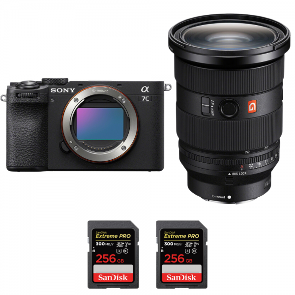 Sony A7C II Black + FE 24-70mm f/2.8 GM II + 2 SanDisk 256GB Extreme PRO UHS-II SDXC 300 MB/s|MCZ DIRECT