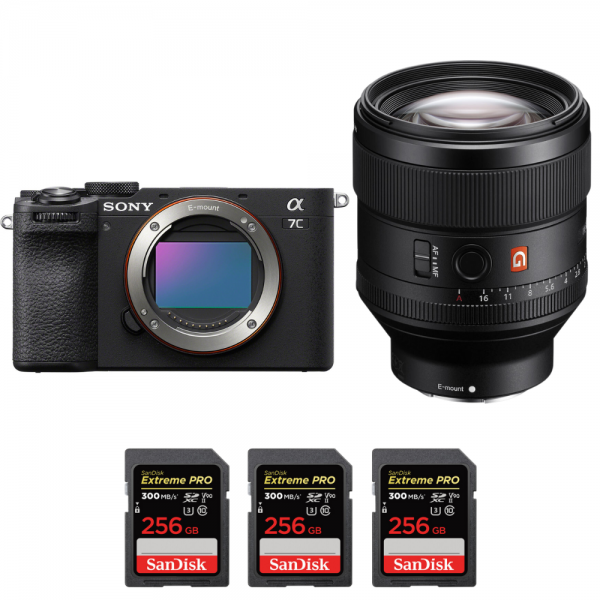 Sony A7C II Negro + FE 85mm f/1.4 GM + 3 SanDisk 256GB Extreme PRO UHS-II SDXC 300 MB/s|MCZ DIRECT