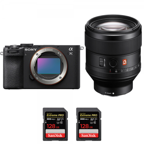 Sony A7C II Black + FE 85mm f/1.4 GM + 2 SanDisk 128GB Extreme PRO UHS-II SDXC 300 MB/s|MCZ DIRECT