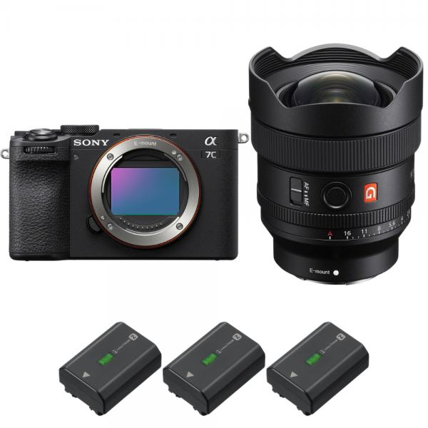 Sony A7C II Black + FE 14mm f/1.8 GM + 3 Sony NP-FZ100|MCZ DIRECT