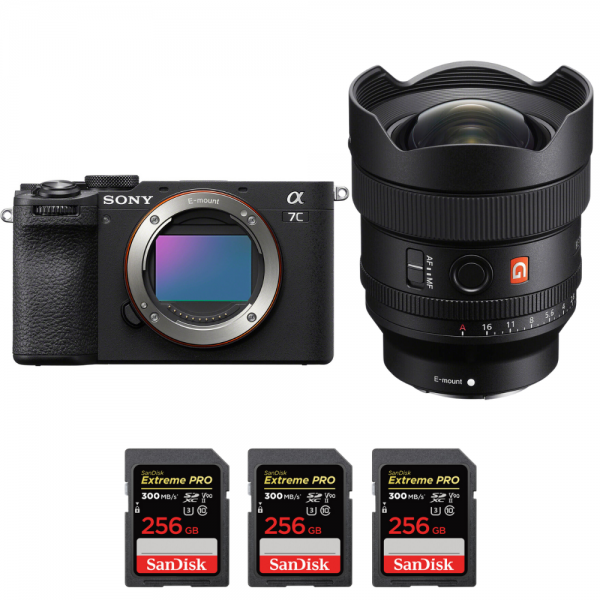 Sony A7C II Black + FE 14mm f/1.8 GM + 3 SanDisk 256GB Extreme PRO UHS-II SDXC 300 MB/s-1