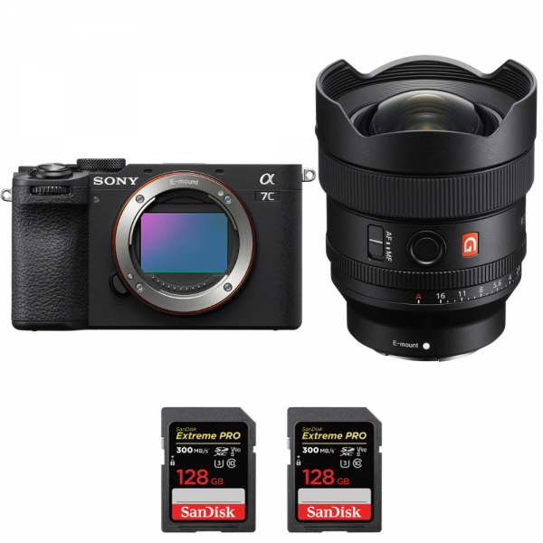 Sony A7C II Black + FE 14mm f/1.8 GM + 2 SanDisk 128GB Extreme PRO UHS-II SDXC 300 MB/s|MCZ DIRECT