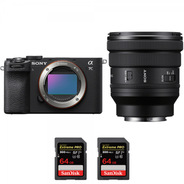 Sony A7C II Noir + FE PZ 16-35mm f/4 G + 2 SanDisk 64GB Extreme PRO UHS-II SDXC 300 MB/s - Appareil Photo Hybride|MCZ DIRECT