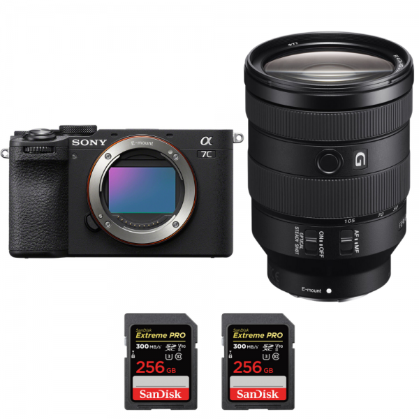 Sony A7C II Noir + FE 24-105mm f/4 G OSS + 2 SanDisk 256GB Extreme PRO UHS-II SDXC 300 MB/s-1