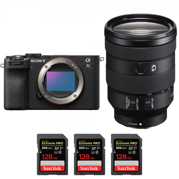 Sony A7C II Negro + FE 24-105mm f/4 G OSS + 3 SanDisk 128GB Extreme PRO UHS-II SDXC 300 MB/s|MCZ DIRECT