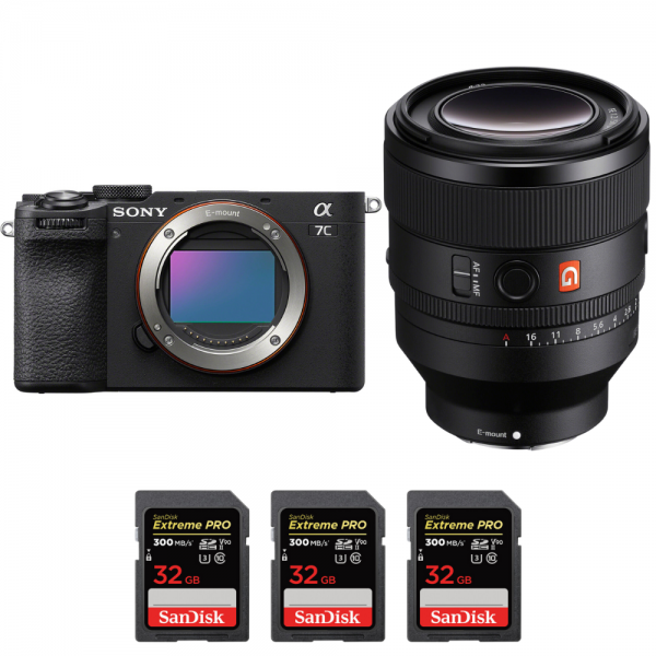 Sony A7C II Negro + FE 50mm f/1.2 GM + 3 SanDisk 32GB Extreme PRO UHS-II SDXC 300 MB/s|MCZ DIRECT