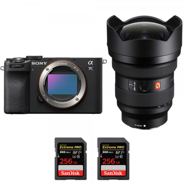 Sony A7C II Noir + FE 12-24mm f/2.8 GM + 2 SanDisk 256GB Extreme PRO UHS-II SDXC 300 MB/s - Appareil Photo Hybride|MCZ DIRECT