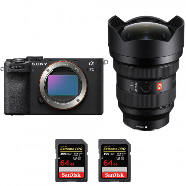 Sony A7C II Black + FE 12-24mm f/2.8 GM + 2 SanDisk 64GB Extreme PRO UHS-II SDXC 300 MB/s|MCZ DIRECT