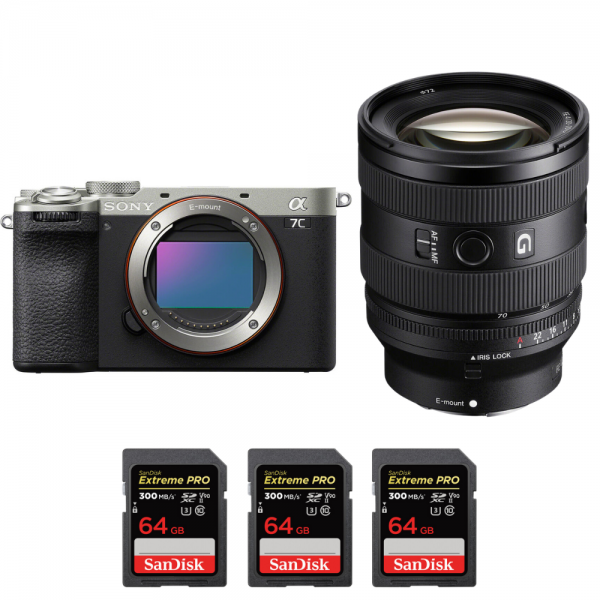 Sony A7C II Silver + FE 20-70mm f/4 G + 3 SanDisk 64GB Extreme PRO UHS-II SDXC 300 MB/s-1