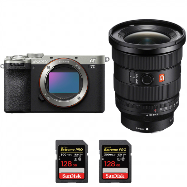 Sony A7C II Silver + FE 16-35mm f/2.8 GM II + 2 SanDisk 128GB Extreme PRO UHS-II SDXC 300 MB/s - Appareil Photo Hybride|MCZ DIRECT