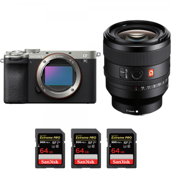 Sony A7C II Silver + FE 50mm f/1.4 GM + 3 SanDisk 64GB Extreme PRO UHS-II SDXC 300 MB/s-1