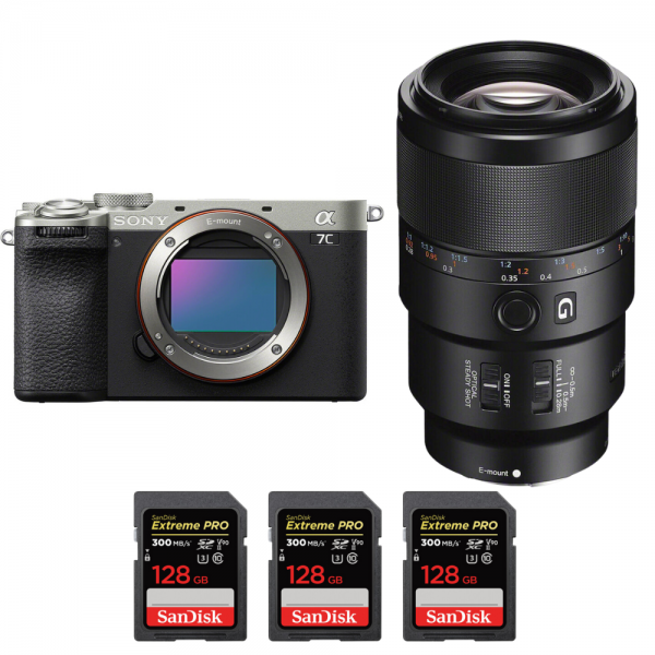 Sony A7C II Silver + FE 90mm f/2.8 Macro G OSS + 3 SanDisk 128GB Extreme PRO UHS-II SDXC 300 MB/s-1