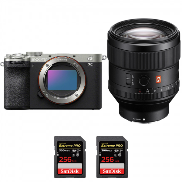 Sony A7C II Silver + FE 85mm f/1.4 GM + 2 SanDisk 256GB Extreme PRO UHS-II SDXC 300 MB/s-1