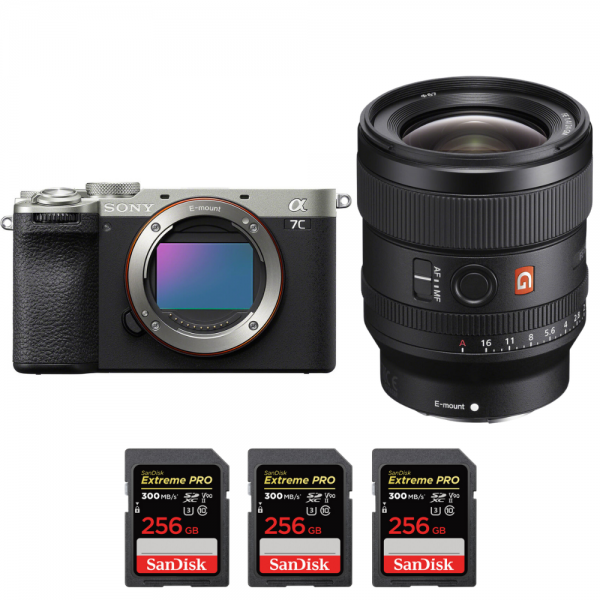 Sony A7C II Silver + FE 24mm f/1.4 GM + 3 SanDisk 256GB Extreme PRO UHS-II SDXC 300 MB/s - Appareil Photo Hybride|MCZ DIRECT