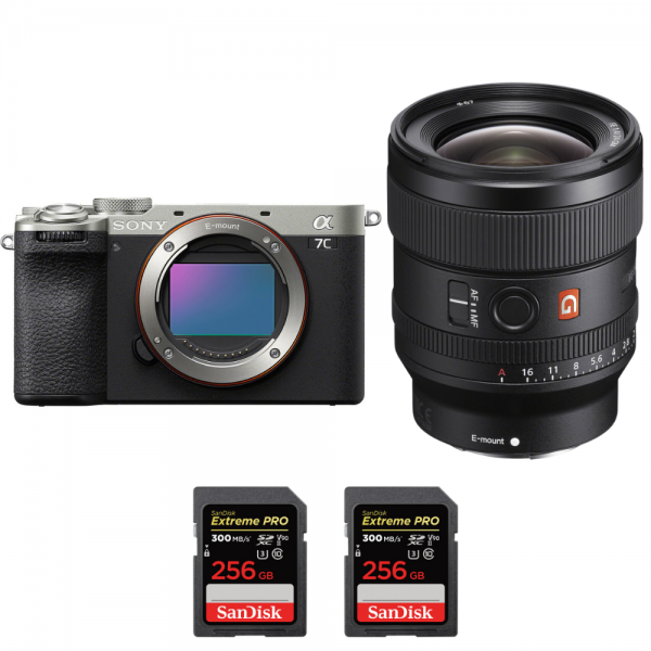 Sony A7C II Silver + FE 24mm f/1.4 GM + 2 SanDisk 256GB Extreme PRO UHS-II SDXC 300 MB/s|MCZ DIRECT