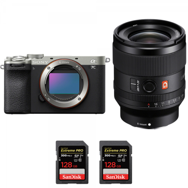 Sony A7C II Silver + FE 35mm f/1.4 GM + 2 SanDisk 128GB Extreme PRO UHS-II SDXC 300 MB/s|MCZ DIRECT