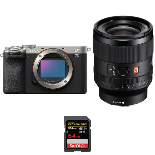 Sony A7C II Silver + FE 35mm f/1.4 GM + 1 SanDisk 64GB Extreme PRO UHS-II SDXC 300 MB/s-1