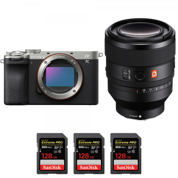 Sony A7C II Silver + FE 50mm f/1.2 GM + 3 SanDisk 128GB Extreme PRO UHS-II SDXC 300 MB/s|MCZ DIRECT