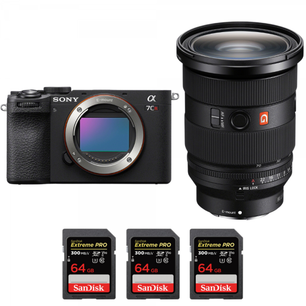 Sony A7CR Black + FE 24-70mm f/2.8 GM II + 3 SanDisk 64GB Extreme PRO UHS-II SDXC 300 MB/s|MCZ DIRECT