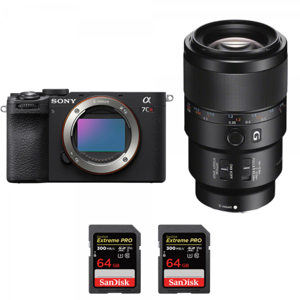 Sony A7CR Black + FE 90mm f/2.8 Macro G OSS + 2 SanDisk 64GB Extreme PRO UHS-II SDXC 300 MB/s|MCZ DIRECT