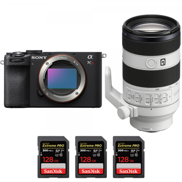 Sony A7CR Black + FE 70-200mm f/4 Macro G OSS II + 3 SanDisk 128GB Extreme PRO UHS-II SDXC 300 MB/s|MCZ DIRECT