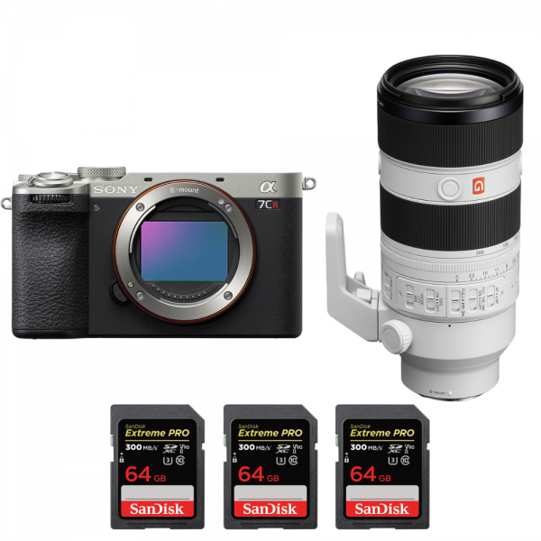 Sony A7CR Silver + FE 70-200mm f/2.8 GM OSS II + 3 SanDisk 64GB Extreme PRO UHS-II SDXC 300 MB/s|MCZ DIRECT