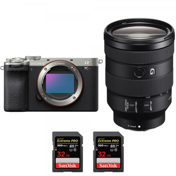 Sony A7CR Silver + FE 24-105mm f/4 G OSS + 2 SanDisk 32GB Extreme PRO UHS-II SDXC 300 MB/s-1