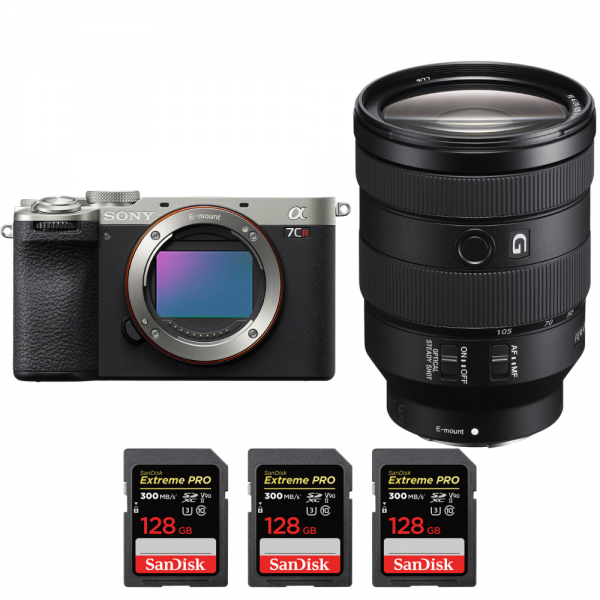 Sony A7CR Silver + FE 24-105mm f/4 G OSS + 3 SanDisk 128GB Extreme PRO UHS-II SDXC 300 MB/s-1