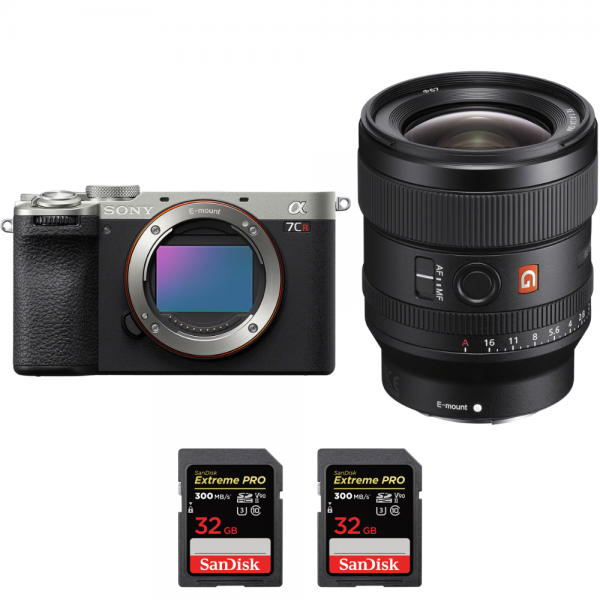 Sony A7CR Silver + FE 24mm f/1.4 GM + 2 SanDisk 32GB Extreme PRO UHS-II SDXC 300 MB/s - Appareil Photo Hybride|MCZ DIRECT