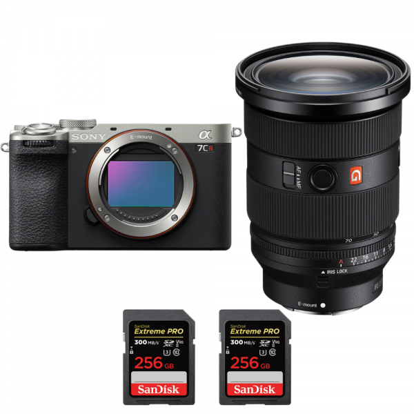 Sony A7CR Silver + FE 24-70mm f/2.8 GM II + 2 SanDisk 256GB Extreme PRO UHS-II SDXC 300 MB/s-1