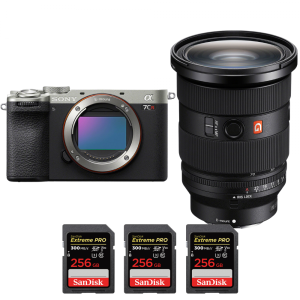 Sony A7CR Silver + FE 24-70mm f/2.8 GM II + 3 SanDisk 256GB Extreme PRO UHS-II SDXC 300 MB/s-1