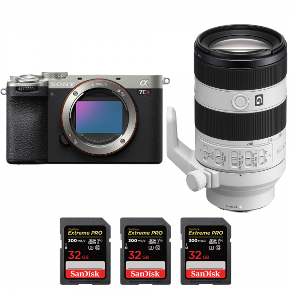 Sony A7CR Silver + FE 70-200mm f/4 Macro G OSS II + 3 SanDisk 32GB Extreme PRO UHS-II SDXC 300 MB/s-1