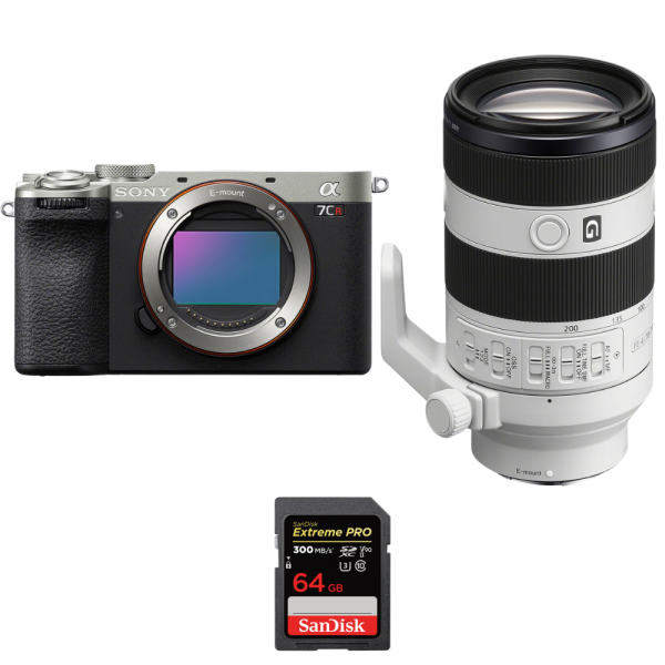 Sony A7CR Silver + FE 70-200mm f/4 Macro G OSS II + 1 SanDisk 64GB Extreme PRO UHS-II SDXC 300 MB/s-1