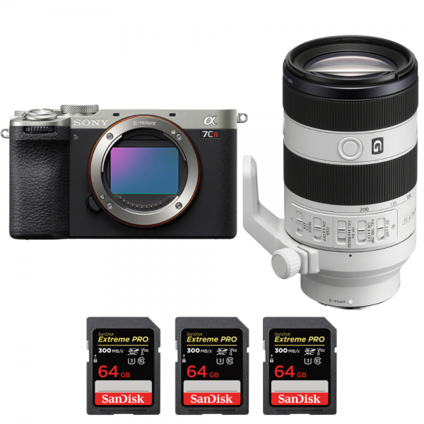 Sony A7CR Silver + FE 70-200mm f/4 Macro G OSS II + 3 SanDisk 64GB Extreme PRO UHS-II SDXC 300 MB/s-1