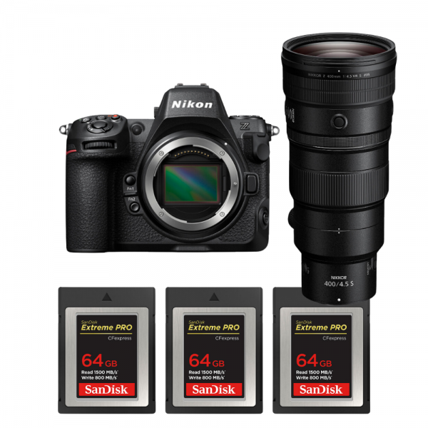 Nikon Z8 + Z 400mm f/4.5 VR S + 3 SanDisk 64GB Extreme PRO CFexpress Type B-1