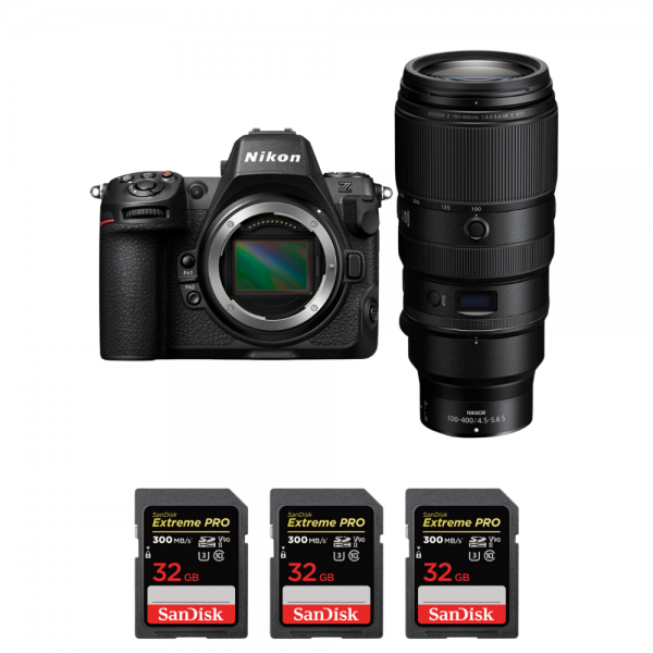 Nikon Z8 + Z 100-400mm f/4.5-5.6 VR S + 3 SanDisk 32GB Extreme PRO UHS-II SDXC 300 MB/s|MCZ DIRECT