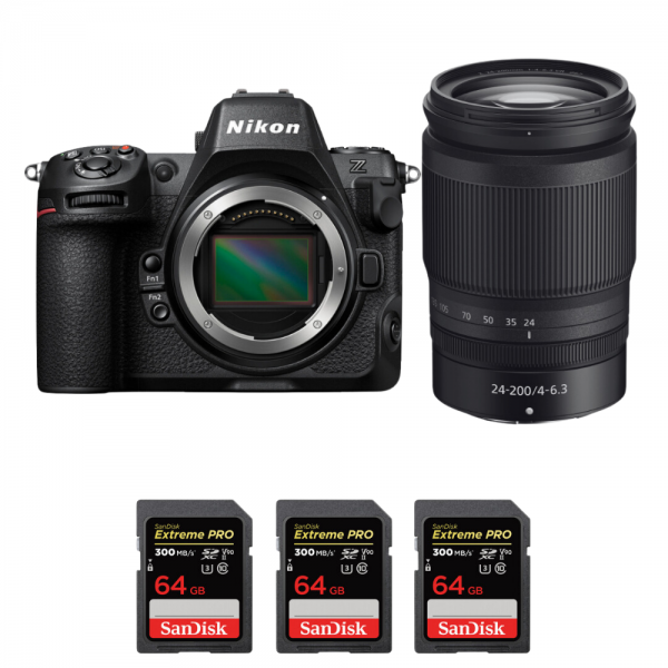 Nikon Z8 + Z 24-200mm f/4-6.3 VR + 3 SanDisk 64GB Extreme PRO UHS-II SDXC 300 MB/s|MCZ DIRECT