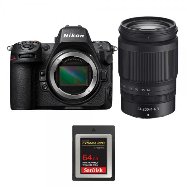 Nikon Z8 + Z 24-200mm f/4-6.3 VR + 1 SanDisk 64GB Extreme PRO CFexpress Type B - Appareil Photo Hybride Plein Format|MCZ DIRECT